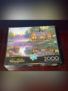 Buffalo David Bitton Cabin Lake Puzzle - Blue, Green, Brown, Black
